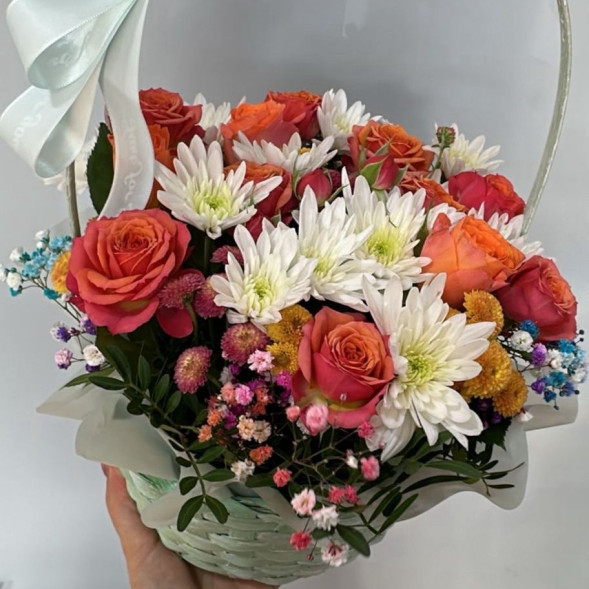 Композиция в корзине «Оранжевое настроение»  в Керчи